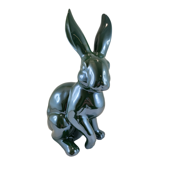KRÓLIK CERAMICZNY SIEDZĄCY ZIELONY