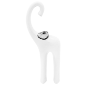 FIGURKA SŁOŃ SŁONIK CERAMICZNY BIAŁO-SREBRNY