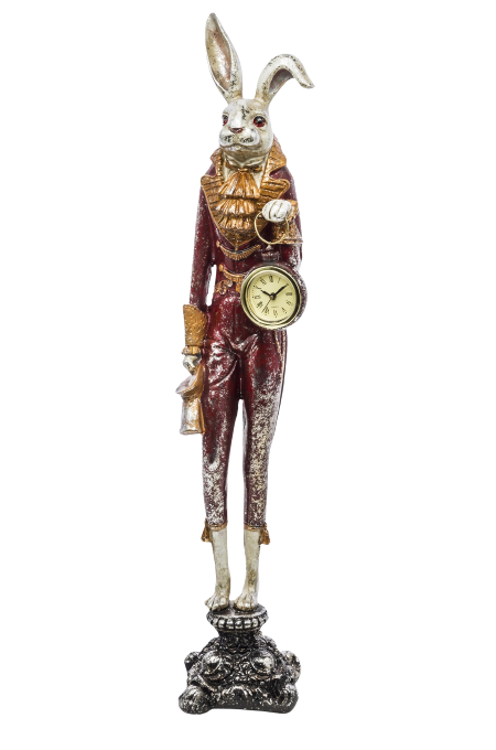 FIGURKA KRÓLIK ZAJĄC Z ZEGAREM