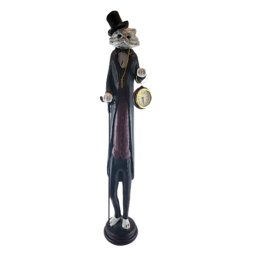 FIGURKA KOT Z ZEGARKIEM ZEGAREM