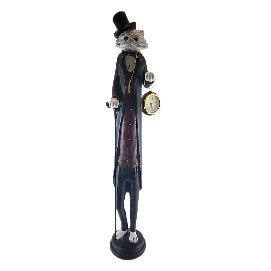 FIGURKA KOT Z ZEGARKIEM ZEGAREM