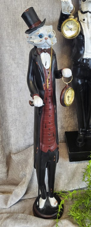 FIGURKA KOT Z ZEGARKIEM ZEGAREM