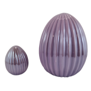 JAJKO CERAMICZNE LAWENDOWE KARBOWANE 17CM