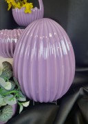 JAJKO CERAMICZNE LAWENDOWE KARBOWANE 17CM