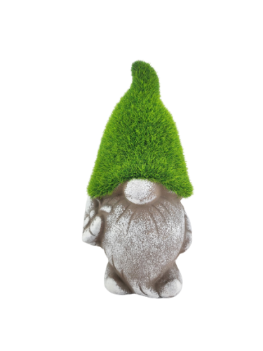 CERAMICZNY KRASNAL Z MOTYLKIEM W ZIELONEJ CZAPCE 18,5cm