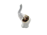 FIGURKA SŁOŃ SŁONIK ZE ZŁOTYMI USZAMI CERAMICZNY BIAŁY LUB CZARNY