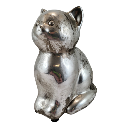 KOT KOTEK CERAMICZNY KAMIONKA SREBRNY