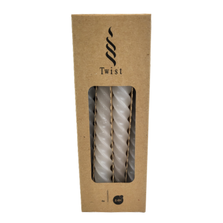 ZESTAW 4 ŚWIEC TWIST BIAŁE H19 FI2,2
