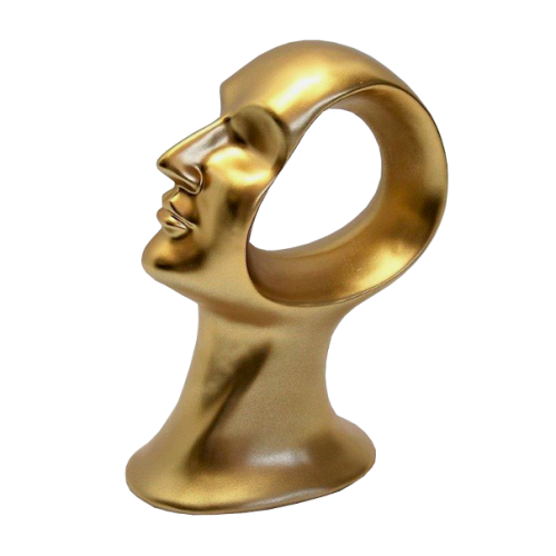 FIGURKA GŁOWA TWARZ ZŁOTA 19CM
