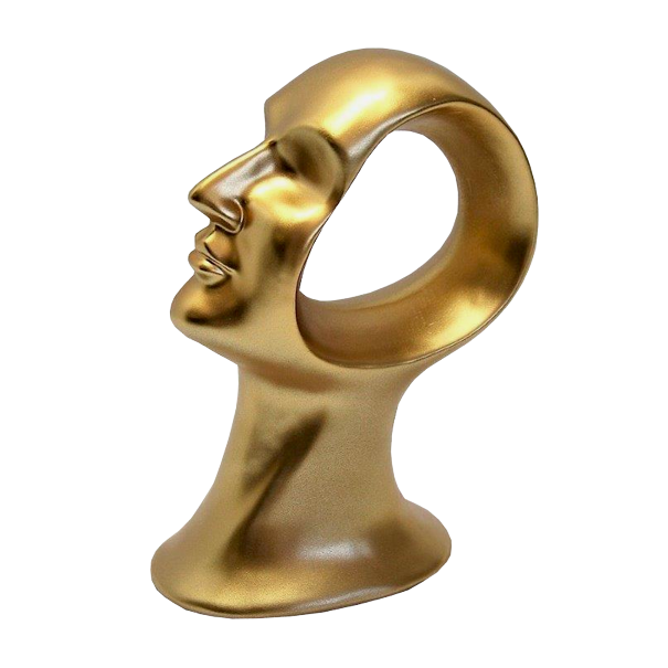 FIGURKA GŁOWA TWARZ ZŁOTA 19CM