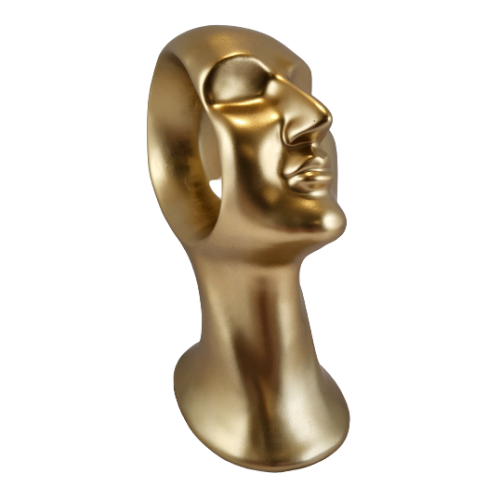 FIGURKA GŁOWA TWARZ ZŁOTA 19CM