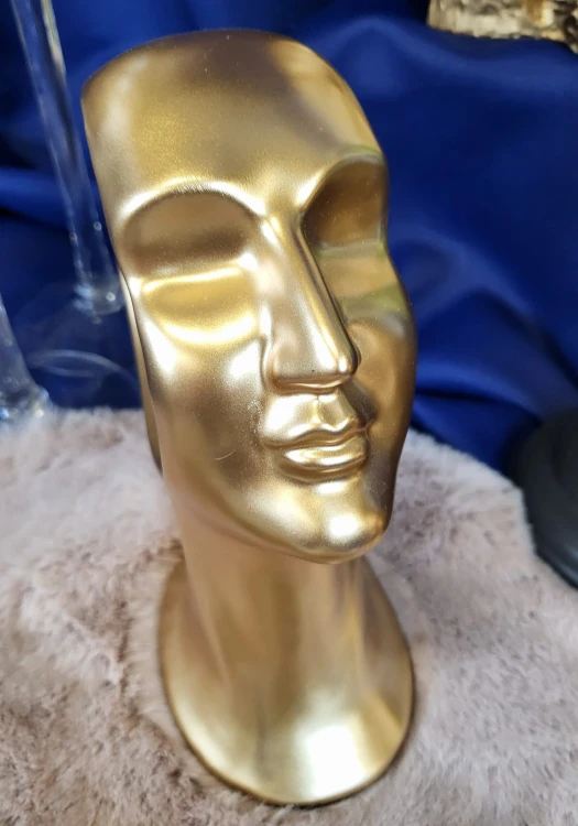 FIGURKA GŁOWA TWARZ ZŁOTA 19CM