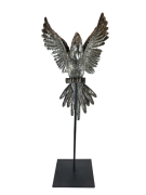 FIGURKA PAPUGA SREBRNA NA STOJAKU 58 CM