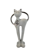 KOT KOTEK CERAMICZNY SZARO SREBRNY