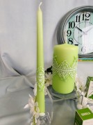 ŚWIECA DŁUGA 29cm SPRING LACE MAT MIĘTA