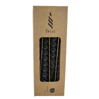 ZESTAW 4 ŚWIEC TWIST CZARNE H19 FI2,2
