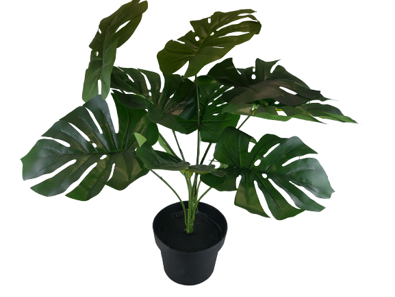 SZTUCZNA ROŚLINA DEKORACYJNA MONSTERA W DONICZCE 40CM