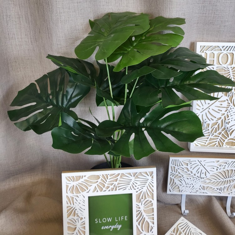 SZTUCZNA ROŚLINA DEKORACYJNA MONSTERA W DONICZCE 40CM