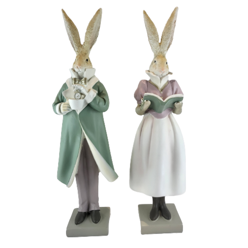 KRÓLIK ZAJĄC STOJĄCY 47,5/46,5CM -MIX DWA WZORY DO WYBORU