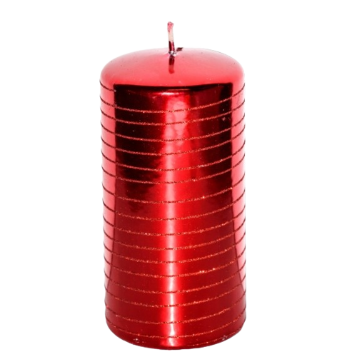 ŚWIECA ANDALO LUSTRO CZERWONY WALEC H14CM NOWOŚĆ