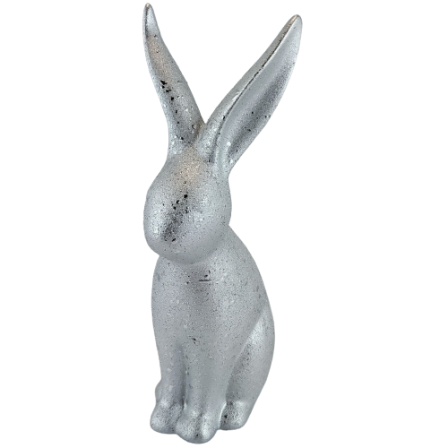 CERAMICZNY KRÓLIK SREBRNY 18 CM