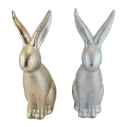 CERAMICZNY KRÓLIK SREBRNY 18 CM