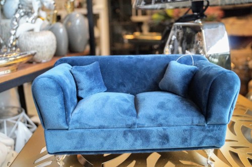 SZKATUŁKA NA BIŻUTERIE SOFA GRANATOWA