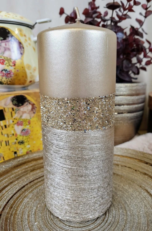 ŚWIECA QUEEN EVO WALEC SZAMPAŃSKI FI7 H18