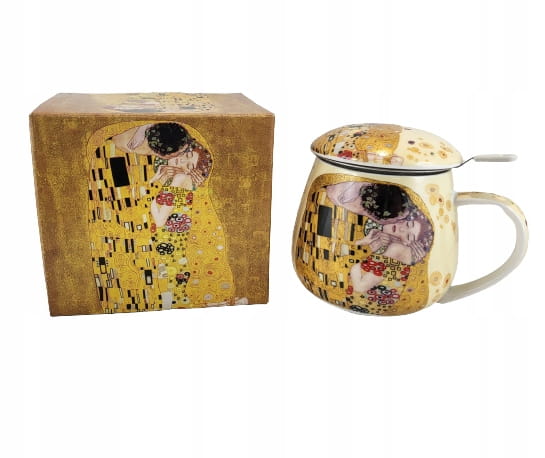 KUBEK Z ZAPARZACZEM KLIMT POCAŁUNEK 450 ML