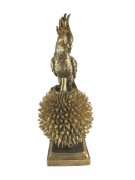 FIGURKA PAPUGA ZŁOTA NA PODSTAWIE