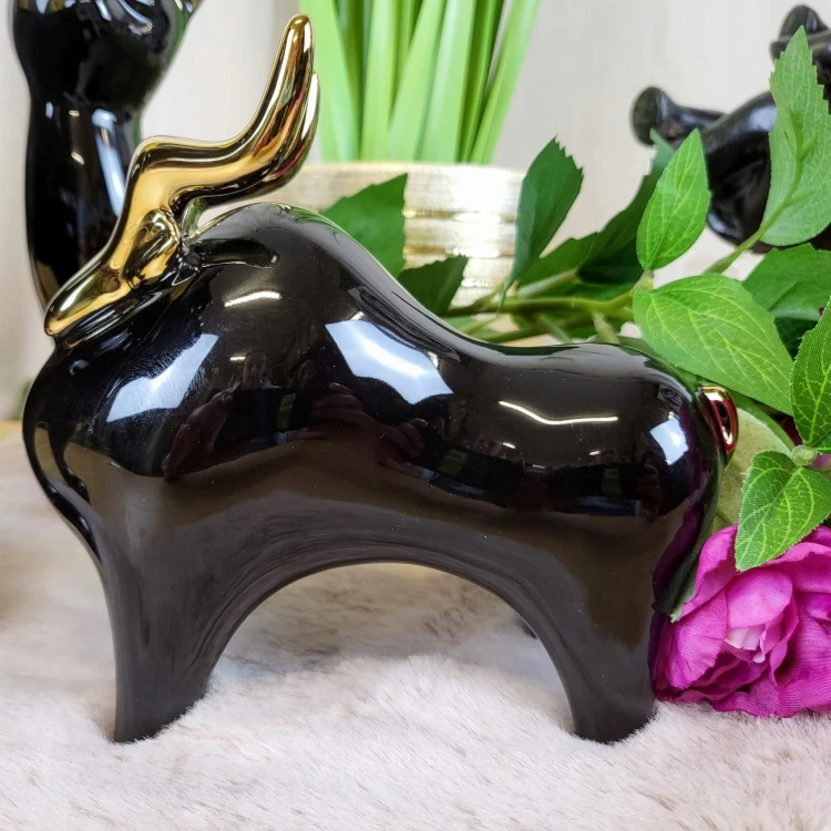 FIGURKA BYK CZARNO ZŁOTY MINIMALISTYCZNY ELEGANCKI