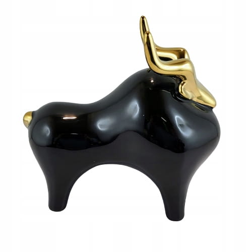 FIGURKA BYK CZARNO ZŁOTY MINIMALISTYCZNY ELEGANCKI