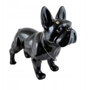 FIGURKA PIES BULDOG CZARNY Z NASZYJNIKIEM