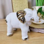 FIGURKA SŁOŃ BIAŁY ZE ZŁOTEM