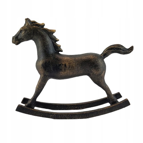 FIGURKA KOŃ NA BIEGUNACH POSTARZANY