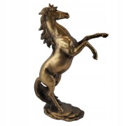 FIGURKA KOŃ STOJĄCY DĘBA ZŁOTO BRĄZ