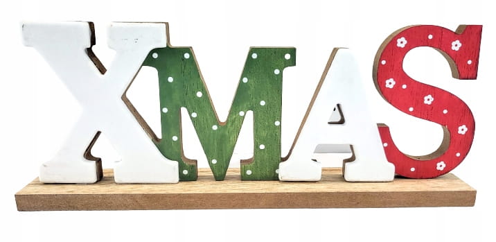 NAPIS DEKORACJA DREWNIANA "XMAS" ŚWIĘTA
