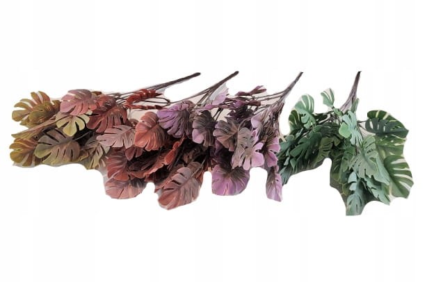 SZTUCZNA ROŚLINA MONSTERA MIX 4 KOLORY - 1 bukiet