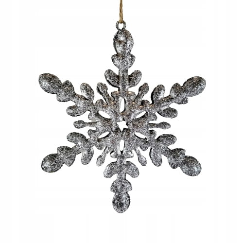 ZAWIESZKA AKRYLOWA ŚNIEŻYNKA GWIAZDKA SREBRNA