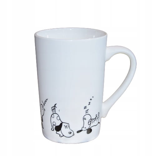 KUBEK PORCELANOWY Z PSAMI PIES  380 ML