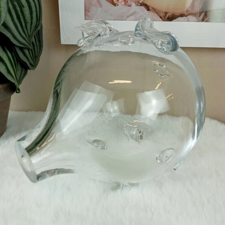 SKARBONKA ŚWINKA ŚWINIA SZKLANA DO ZBICIA 15,5 CM