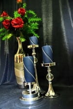 ŚWIECA BOLERO MAT WALEC GRANATOWY H18CM