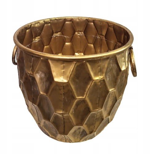 OSŁONKA DONICZKA METALOWA ZESTAW 2 SZTUKI ZŁOTA