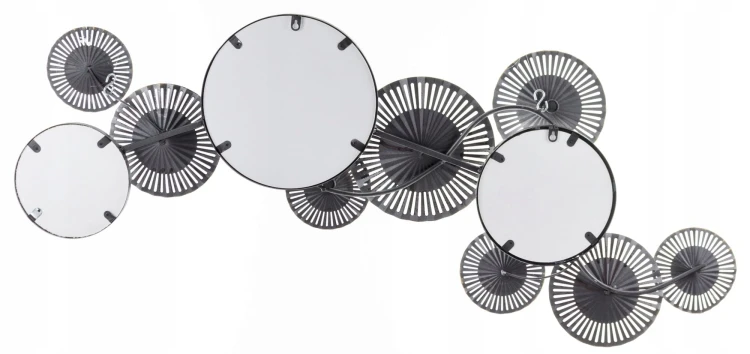 METALOWA DEKORACJA ŚCIENNA Z LUSTRAMI