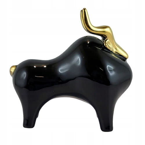 FIGURKA BYK CZARNO ZŁOTY MINIMALISTYCZNY ELEGANCKI