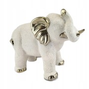 FIGURKA SŁOŃ BIAŁY ZE ZŁOTEM
