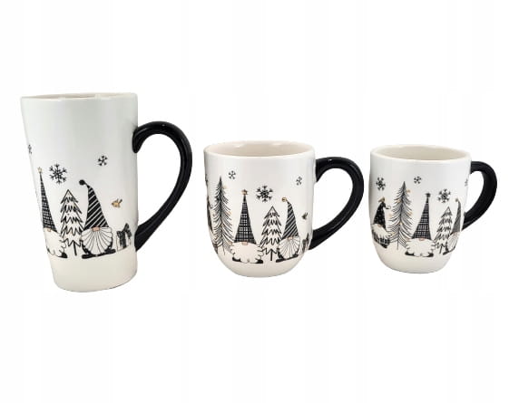 CERAMICZNY KUBEK ŚWIĄTECZNY Z MIKOŁAJEM KRASNALEM
