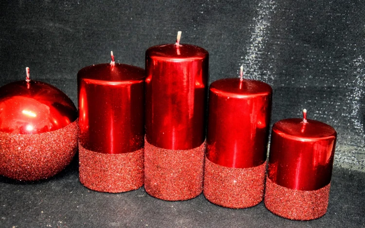 ŚWIECA PRINCE WALEC ŚREDNI CZERWONY H14CM