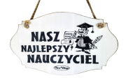 TABLICZKA DREWNIANA 'NASZ NAJLEPSZY NAUCZYCIEL' 14,5X24CM