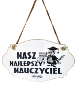 TABLICZKA DREWNIANA 'NASZ NAJLEPSZY NAUCZYCIEL' 14,5X24CM